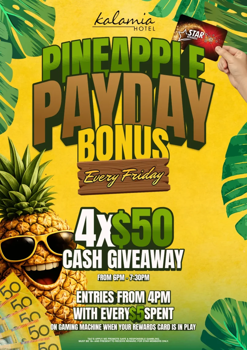 Pineapple Payday bonus at Kalamia hotel